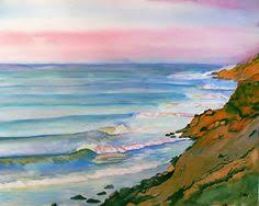 Image result for watercolor ocean cliffs